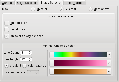 shade selector configuration